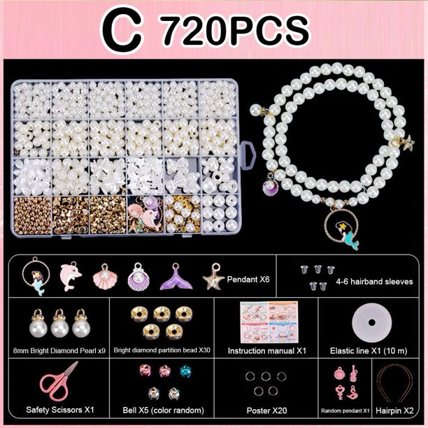 Pulsera de perlas, collar, joyería, juguetes para niños, cuentas sueltas, pulsera, accesorios de joyería
