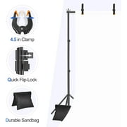 EMART 10x8.5ft Heavy Duty Adjustable Photo Studio Backdrop Stand Kit with Clamps, Sandbags & Carry Bag for Events, Parties, Photography