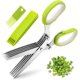 thumbnail image 1 of Three-piece stainless steel kitchen herb scissors,5-blade,cover with cleaning comb,multi-functional, 1 of 5