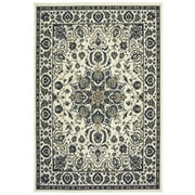 Laurette Oriental Outdoor Area Rug, Ivory/ Navy 1, 8' x 11'