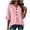 Pink, variant on Cilsoka 3/4 Length Ruffle Sleeve Womens Tops Cotton Linen V Neck Button T Shirts Summer Beach Casual Boho Three Quarter Sleeve Tops
