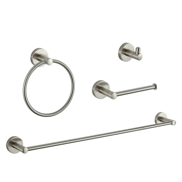 BGL Bathroom Hardware Set Brushed Nickel 4Pieces Bathroom Towel Rack 24 Inches Adjustable