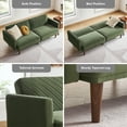 thumbnail image 3 of Mopio Convertible Futon Sofa Bed Chloe Premium Velvet Adjustable Folding Backrest, Olive Green, 3 of 11