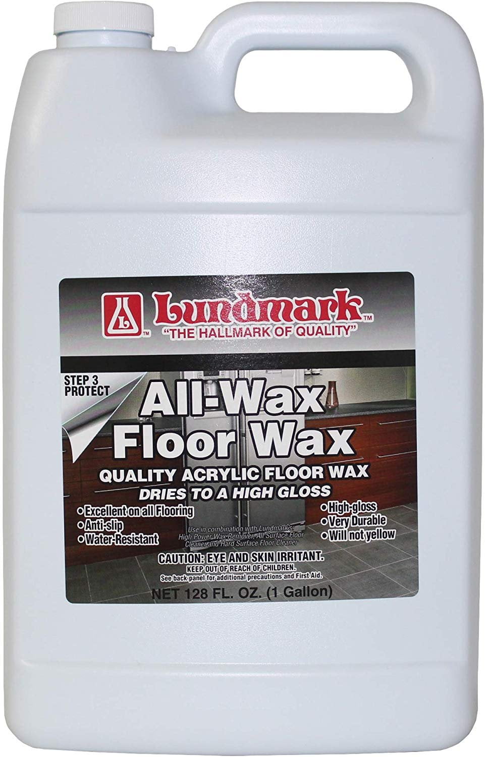 Lundmark All Wax, Self Polishing Floor Wax, 1Gallon, 3201G012