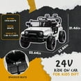thumbnail image 2 of 24V Kids Ride on Car with Parents Control, 2 Seater Battery Powered Kids Electric Car with 2WD, Four Wheel Suspension, LED Light, Bluetooth and MP3 for Kids Aged 3+, White, 2 of 7