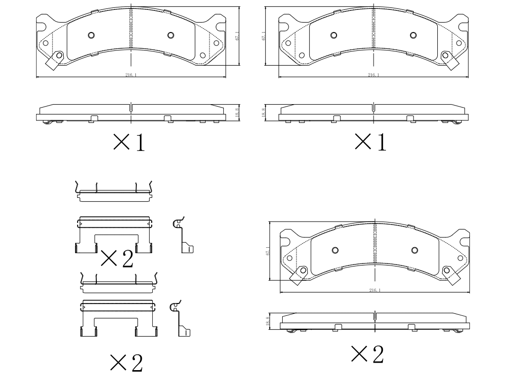 Winstop Brake Pad Set, Front WS.0784.0.C, Chevrolet Silverado 2500 HD 2006-2001