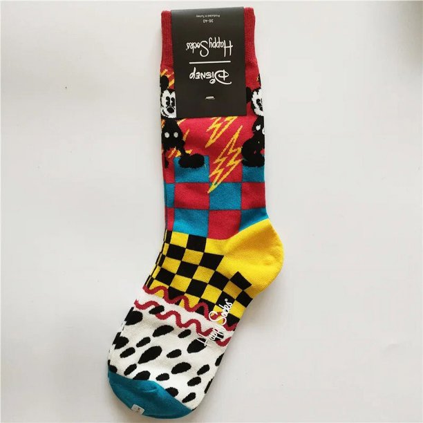 Calcetines de dibujos animados de Disney para hombre y mujer, medias cálidas gruesas y divertidas de Mickey Mouse, regalo informal para adultos, Otoño e Invierno