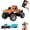 Orange, variant on Mini Rc Monster Truck, 1:64 Scale Monster Truck Remote Control Car with Lights, 2.4Ghz Remote Control, Mini Alloy Monster Truck Rc, Speed/Steering Adjustable (Blue)