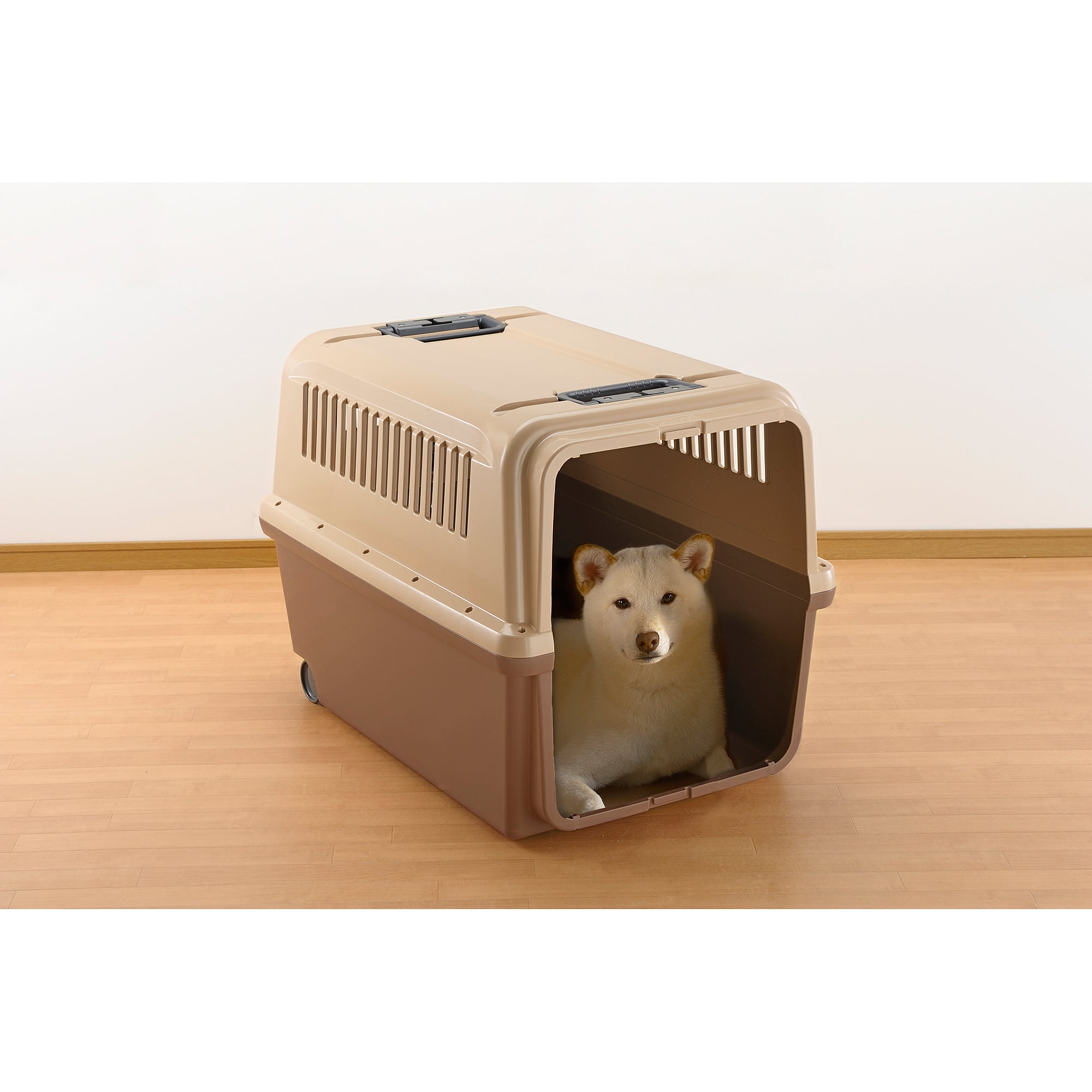 Richell Expandable Pet Crate with Floor Tray Dark Brown