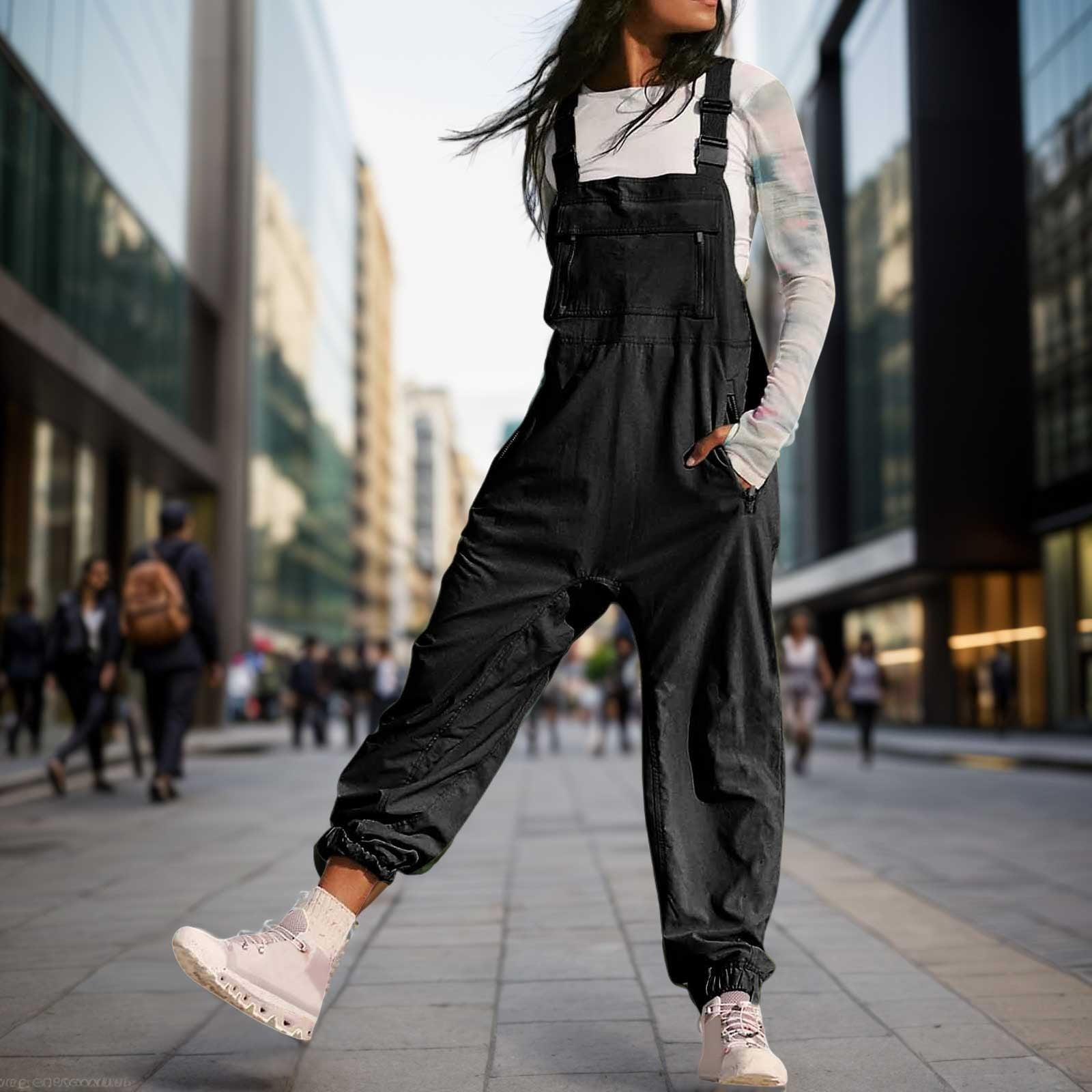 Styling Jumpsuit For Work Overalls Black Jumpsuit With Sneakers