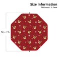 thumbnail image 2 of Fuzoiu Christmas Deer B Print Leather Coasters Set,Drink Coasters Set of 4,for Tabletop Protection, Durable PVC Coasters,Home Décor and Housewarming Gift-Octagon, 2 of 6