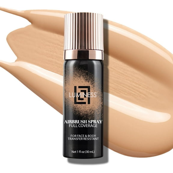 LUMINESS Airbrush Body Coverage - Tattoo Cover Up Makeup - Full Coverage Foundation for Face & Body - Water-Resistant, Long-Wear, Natural Radiant Finish, Light Medium