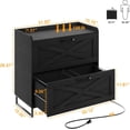 thumbnail image 2 of Conate 2 Drawer Farmhouse File Cabinet, Lateral Filing Cabinet with Charging Station for Home Office, Letter / Legal / A4 Size Hanging Files, 2 of 7