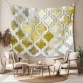 thumbnail image 2 of Yellow Morocco Small Tapestry for Bedroom Wall Hanging Tapestry, Retro Grey Foil Painting Grunge Tribal Ceiling Backdrop Tapestries Poster Blanket Wall Decor for Teens Room Living Room Dorm 23" x 28", 2 of 8