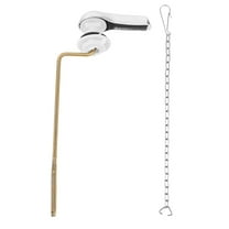 1 Set Side Mount Toilet Flush Lever Replacement with Stainless Steel Flapper Chain Compatible with Most Toilet Tanks