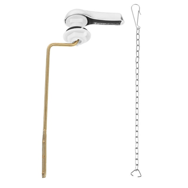 SHISUYAN 1 Set Toilet Handle Replacement Side Mount Toilet Flush Lever With Stainless Steel Flapper Chain For Most Toilet Tanks