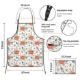 thumbnail image 3 of Pioneer Flower Floral Print Pattern Cotton Linen Apron with Pockets, Waterproof Adjustable, 33x27 Inch for Kitchen, Gardening, BBQ, Salon, 3 of 6