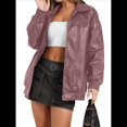 thumbnail image 2 of Chaqueta de Sintético para Mujer, Abrigos de Motociclista Extragrandes, Moda Otoño 2025, Ropa de Invierno Rosa S, 2 of 7