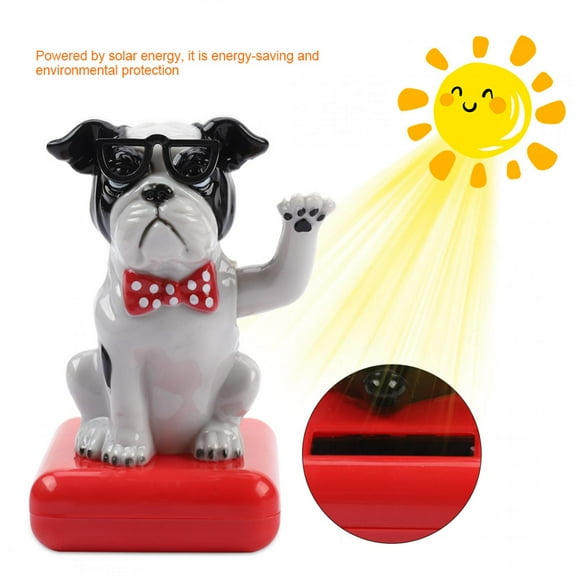 Solar Powered Swing Waving Dog Adorable Home Decor Car Accessories Table Ornament