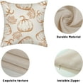 thumbnail image 3 of Fall Pillow Covers 18x18 Burnt Orange Pumpkin Decor Throw Pillows Case for Couch Maple Leaves Autumn Harvest Indoor Outdoor Decorative Cushion Cases for Sofa Bed Decorations Set of 2, 3 of 6