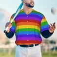 thumbnail image 6 of Balery Colorful Glitter Rainbow Baseball Jersey for Men Casual Button Down Shirts Short Sleeve Active Team Sports Uniform-X-Large, 6 of 9