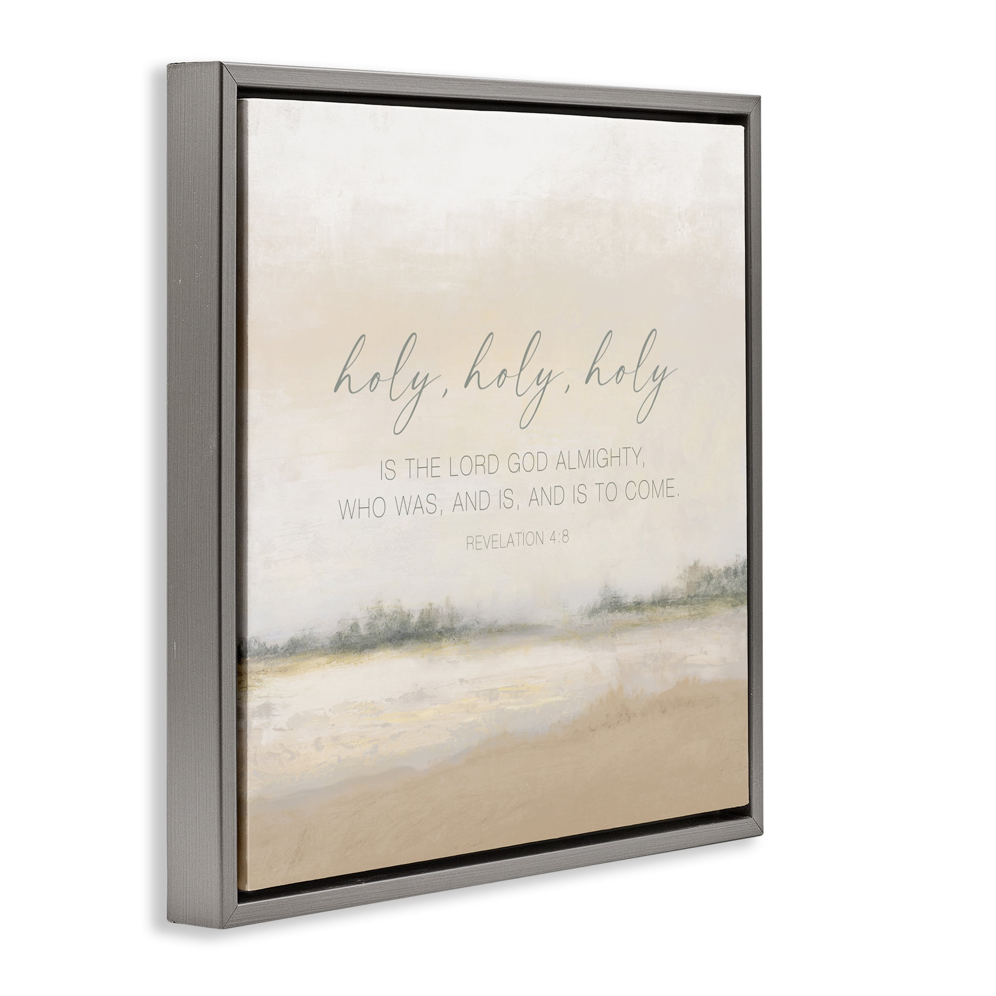 Stupell Industries Holy Revelation Proverb Gray Framed Floater Canvas Wall Art, design by John Spaeth