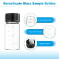 thumbnail image 3 of Uxcell Small Glass Sample Bottles with Lids, 5 pcs 5ml Clear Glass Vials with Black Screw Caps Mini Leak Proof Reagent Sealed Bottles with Scale for Solid Liquid Powder Storage, 3 of 6