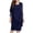 Navy, variant on Leesechin Fashion Women's Plus Size Prom Dresses Casual Full Sleeve O-Neckt Print Lace Splicing Cocktail Dresses