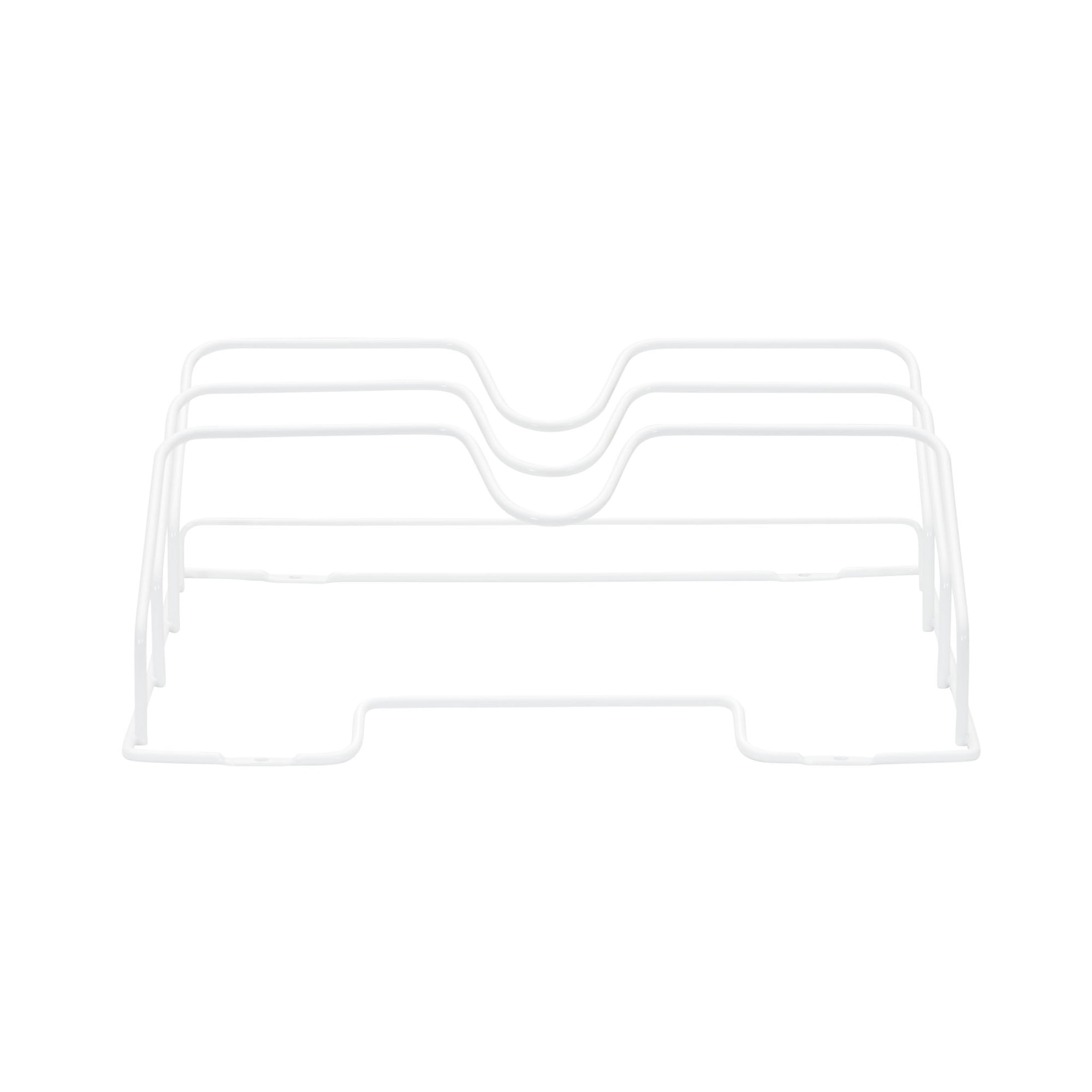 Household Essentials Oversized Cabinet Door Lid Holder, 3 Slots, Steel Wire Frame, White Powder Coating, Easy Installation, Hardware Included, Great for Larger Skillet Lids or Paper Bags