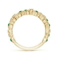 thumbnail image 2 of Angara Natural 0.32 Ct. Emerald with Diamond Non Eternity Wedding Band in 14K Yellow Gold for Women (Ring Size: 3), 2 of 11