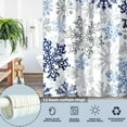 thumbnail image 4 of Christmas Snowflake Shower Curtain Fabric Winter Holiday Shower Curtains with 12 Hooks, 72x72 inches, 4 of 7