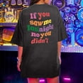 thumbnail image 4 of Staron Oversized T-Shirts for Women Plus Size Graphic Drop Shoulder Short Sleeve Summer Loose Pullover Tee Casual Fashion Round Neck Slogan Print Top, Dark Gray XXL, 4 of 7