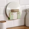 thumbnail image 1 of HaoXun No Drill Wall Mounted Pot Lid Holder Plastic Kitchen Storage Rack Drainage Cutting Board Organizer 4.13x2.16x1.97 In, 1 of 6