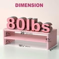 thumbnail image 3 of 2 Tiers Pink Monitor Stand Riser, Desktop Stand with Keyboard Storage Small TV Stand Laptop Wooden Desk Organizer Cute Shelf (Pink, 2 Tiers), 3 of 7