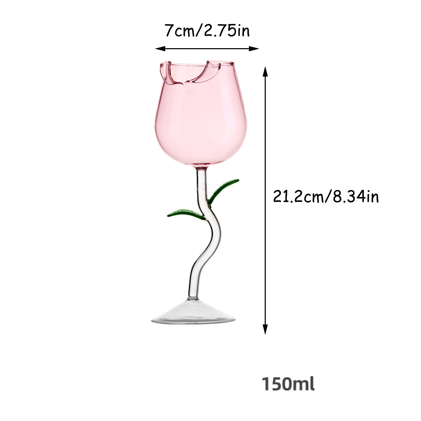 Wine Glass Cocktail Glasses，Rose Shape Cups Rose Shaped Wine Glass，Unique  Red Wine Glasses for Party Wedding Valentine's Day