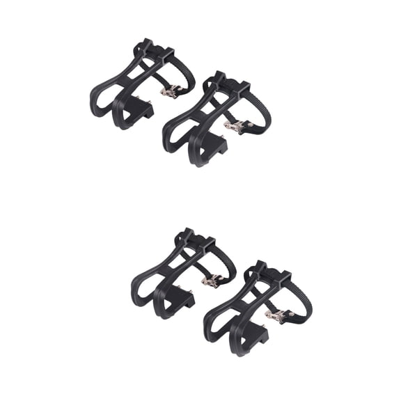 2 Pairs Pedal Toe Clips with Adjustable Straps for Road and Mountain Bike Cycling Accessories