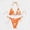 *Orange, variant on ClodeEU Women's Halter Bikini Two Piece Swimsuit,High Waisted Triangle Bikini Set ,Cheeky Bathing Suit Dark Blue,Womens Plus L