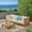 Teak/Beige, variant on Noble House Oana Outdoor Modular Sofa & Table Set Gray