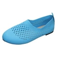 thumbnail image 4 of Rokment Mesh Slip on Penny Loafers Walking Shoes for Women 2026 Spring Summer Breathable Comfortable Hollow out Casual Driving Dress Flat Beach Travel Sky Blue Size 6.5, 4 of 5