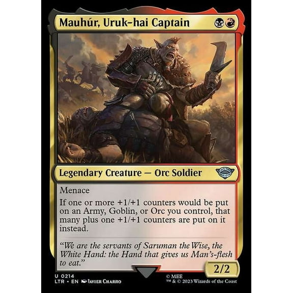 MtG Tales of Middle-Earth Uncommon Mauhur, Uruk-hai Captain #214