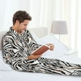 thumbnail image 6 of Disketp Leopard And Zebra for Pajamas Set Long Sleeve Sleepwear Mens Button Down Nightwear Pj Sets-Small, 6 of 7