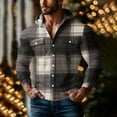 thumbnail image 2 of Atogsazn Mens Casual Plaid Shirts Button Down Long Sleeve Hooded Shirt Tunic Tops with Pocket Outerwear Brown XL Fashion, 2 of 5