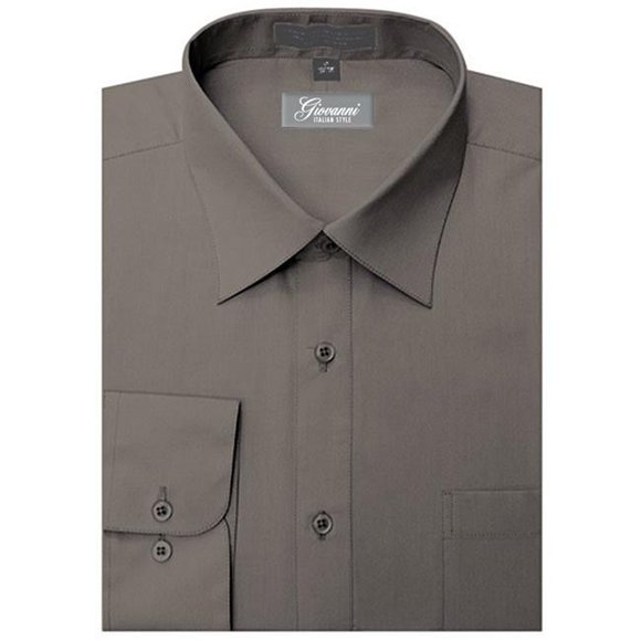 Giovanni CLG1011-16 1-2x34-35 Mens Solid Color Dress Shirt, Charcoal