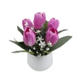 thumbnail image 2 of Artificial Miniature Potted Plants Ornament Tulips Artificial Flower Bonsai For Indoor Decor Desktop Artificial Green Plants, 2 of 6