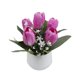 thumbnail image 2 of Tulipanes Artificiales En Miniatura En Maceta – Flores Artificiales En Maceta para Decoración de Escritorio, Bonsái de Planta Verde Artificial para Estante o Mesa., 2 of 6
