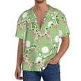 thumbnail image 3 of Naloa Cute Frog2 Men's Loose Fit Cuban Collar Short-Sleeve Shirt with Button-down and Chest Pocket for Everyday Wear Outings - Medium, 3 of 7