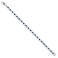 thumbnail image 3 of Radiant Simulated Blue Sapphire and Sparkling White Cubic Zirconia Tennis Bracelet for Women - The Perfect Luxury Gift for Her on Weddings and Special Occasions - 4.50 Cttw, 7 inch Length, 3 of 7
