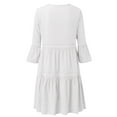 thumbnail image 6 of Feancey Plus Size Embroidery Dresses for Women Boho Casual Vacation Dress 3/4 Sleeve Lace Hollow Out Midi Dresses Beach Flowy Loose T Shirt Dress 2025 Fashion Gift Ideas White 5XL, 6 of 8