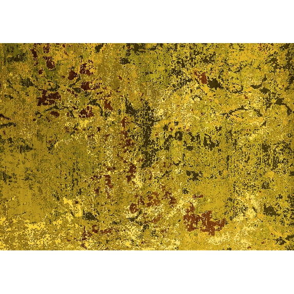 Ahgly Company Indoor Rectangle Oriental Yellow Industrial Area Rugs, 5' x 7'