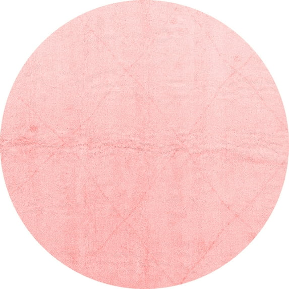 Ahgly Company Indoor Round Solid Red Modern Area Rugs, 7' Round